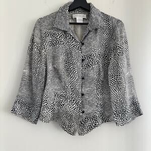 Vintage 1980s Jones New York 100% Silk Blouse Size 6